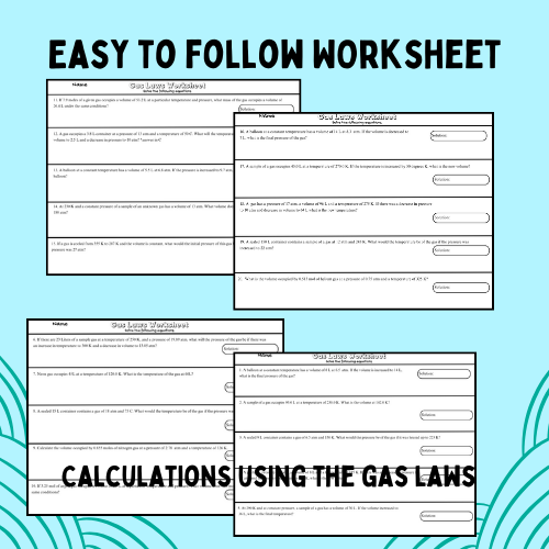 Gas Laws Worksheet - Classful