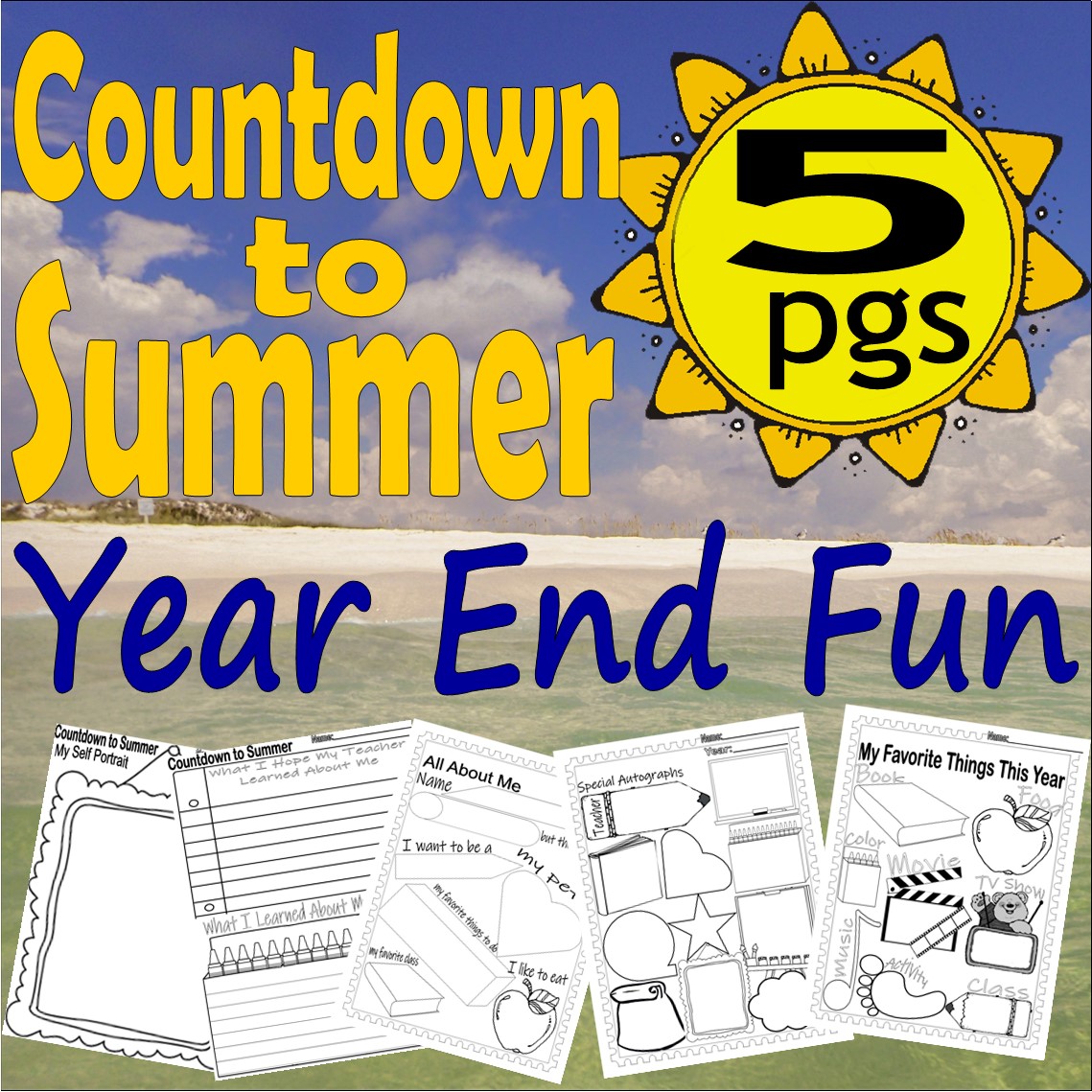 All About Me Favorites End of the School Year Writing Prompts Countdown ...