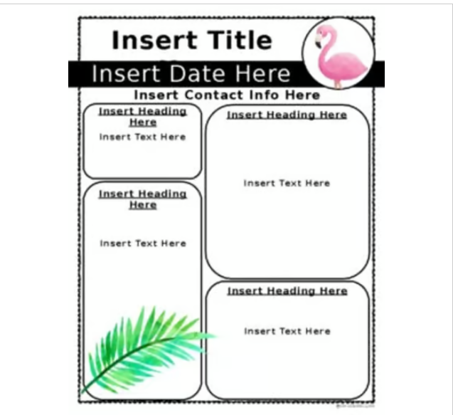 Weekly Newsletter Template Watercolor Tropical Theme EDITABLE - Classful