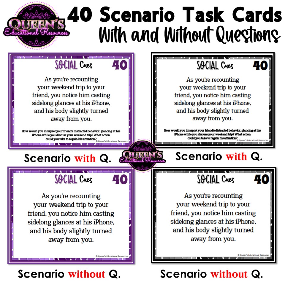 Social Cues Scenarios Nonverbal Cues Body Language Situation Cards