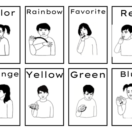 ASL Colors Flashcards B/W & Color Boarders - Classful