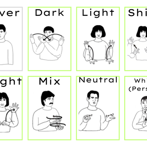ASL Colors Flashcards B/W & Color Boarders - Classful