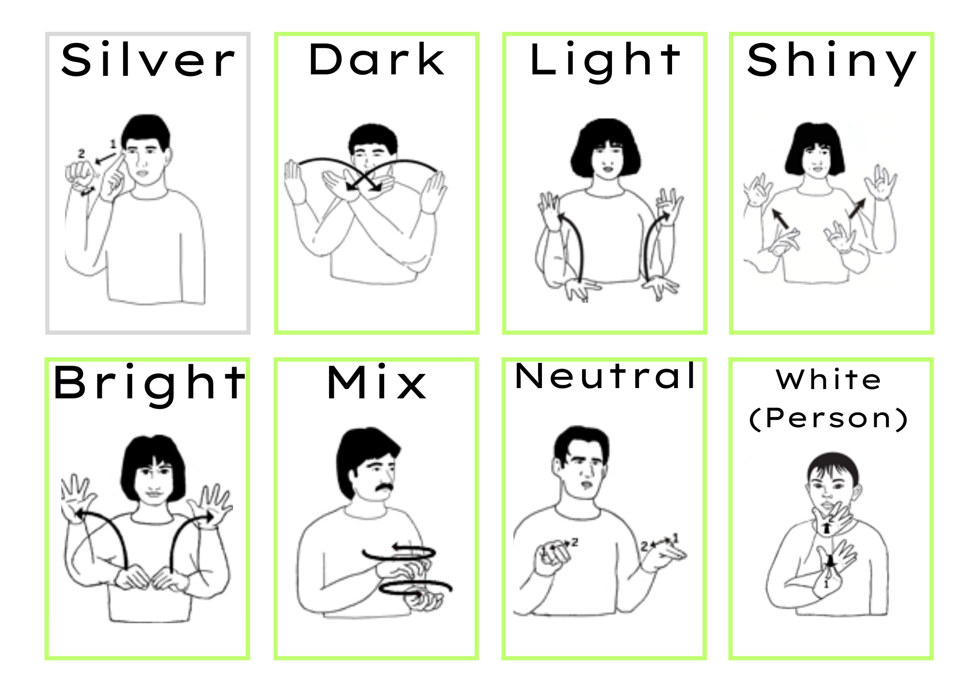 ASL Colors Flashcards B/W & Color Boarders - Classful