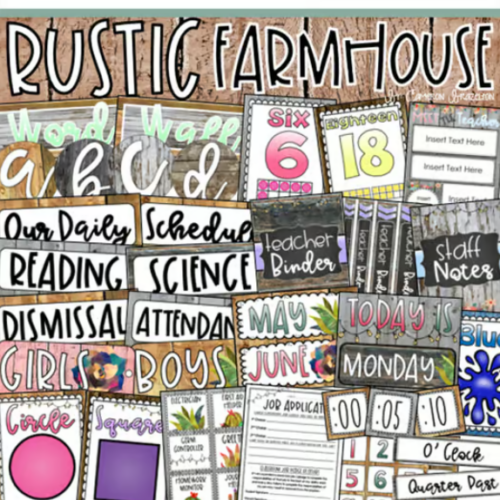 Rustic Farmhouse Shabby Chic Classroom Decorations and Management Mega ...