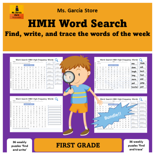 Word Search - Find, trace, and write the HMH's High-Frequency Words and ...