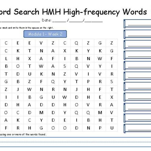 Word Search - Find, trace, and write the HMH's High-Frequency Words and ...