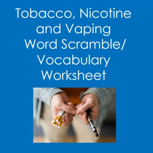 tobacco unscramble Tobacco, Nicotine, and Vaping- Word Scramble Vocabulary Worksheet (Health)