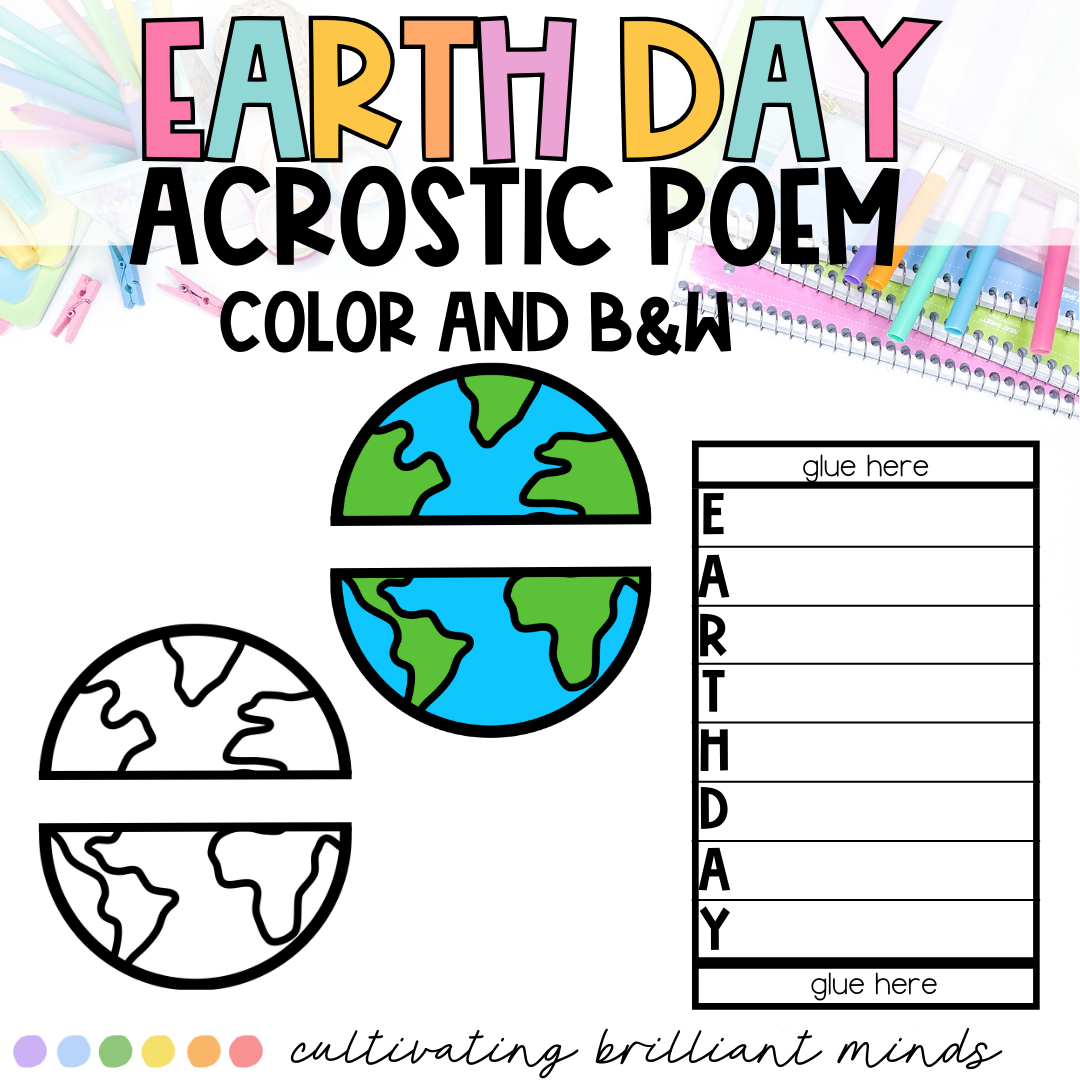 Earth Day Acrostic Poem Craft | Earth Day | April | ELA Crafts - Classful