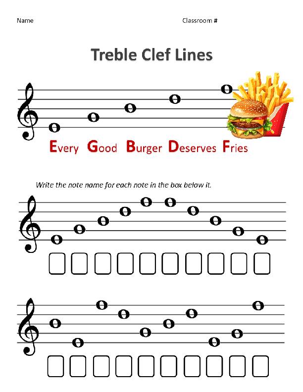 Line and Space Note Names - Classful