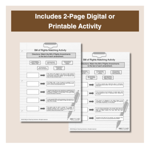 Bill of Rights Digital Lesson and Guided Notes - U.S. Government and U ...