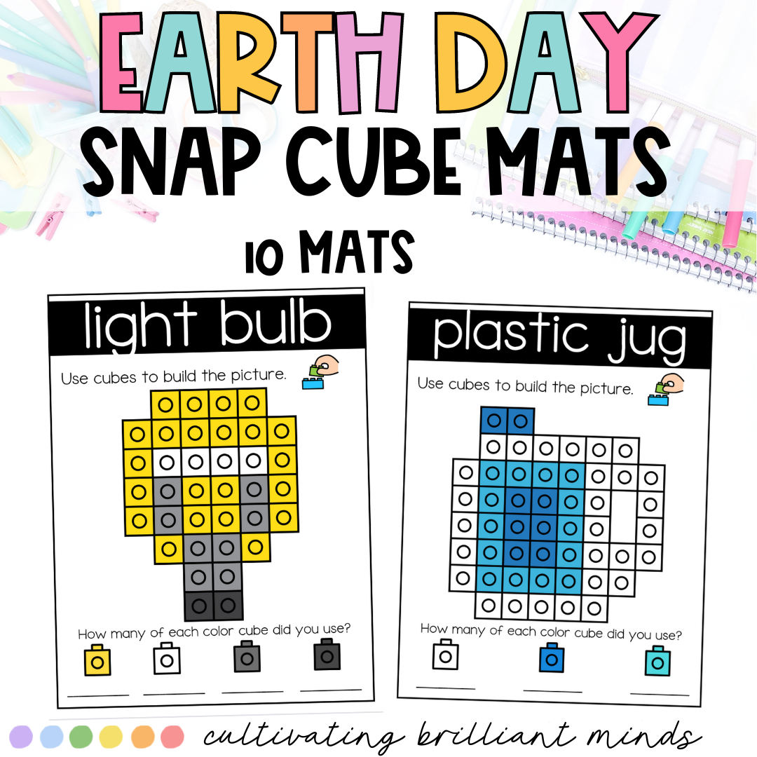 Earth Day Snap Cube Mats | Fine Motor Skills | April | Pre-K ...