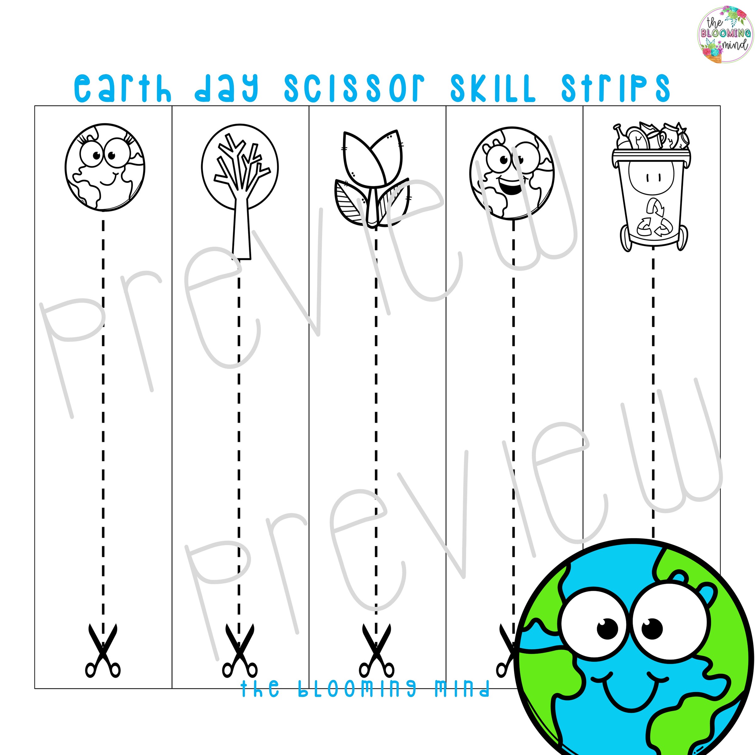 Earth Day Fine Motor Cutting Practice - Classful