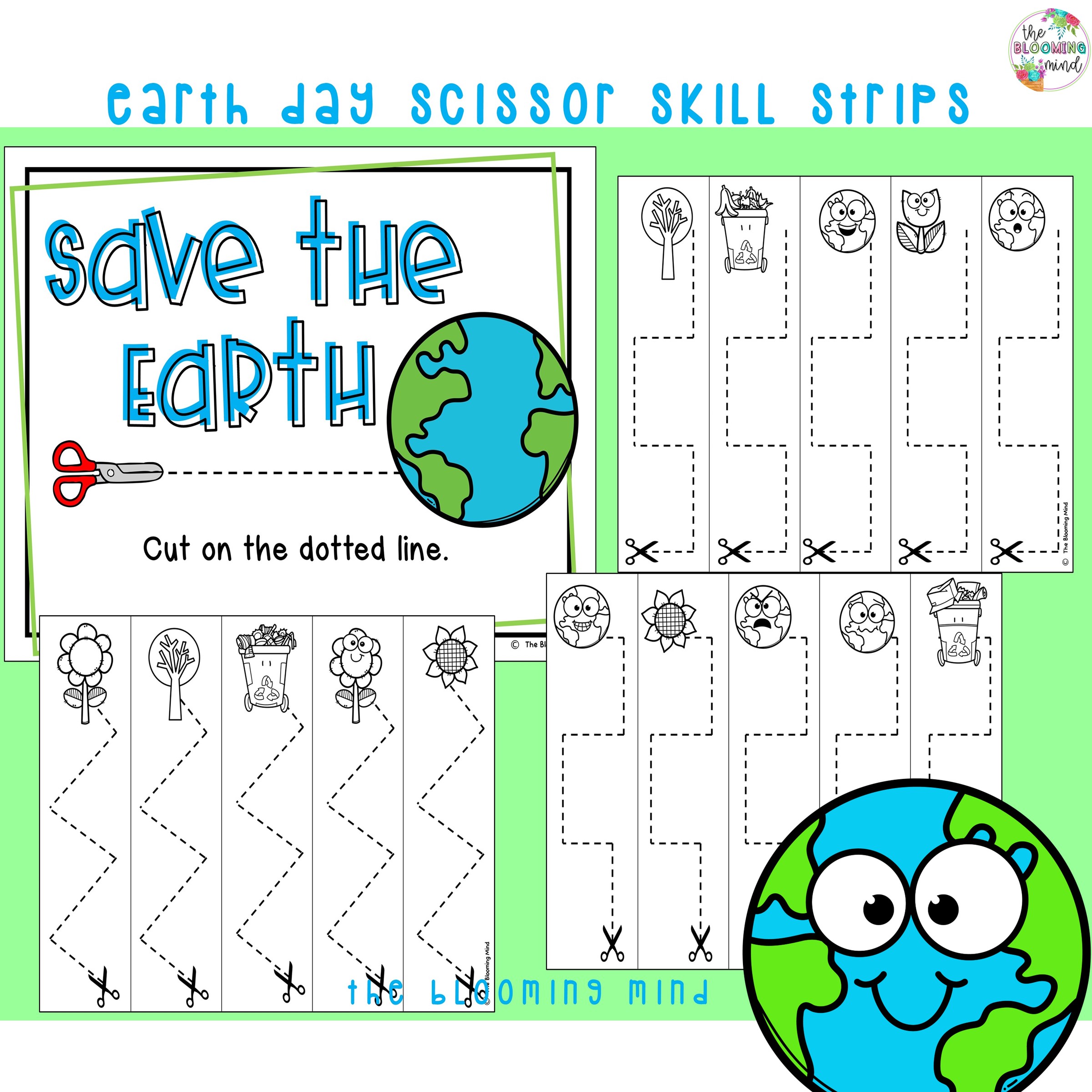 Earth Day Fine Motor Cutting Practice - Classful