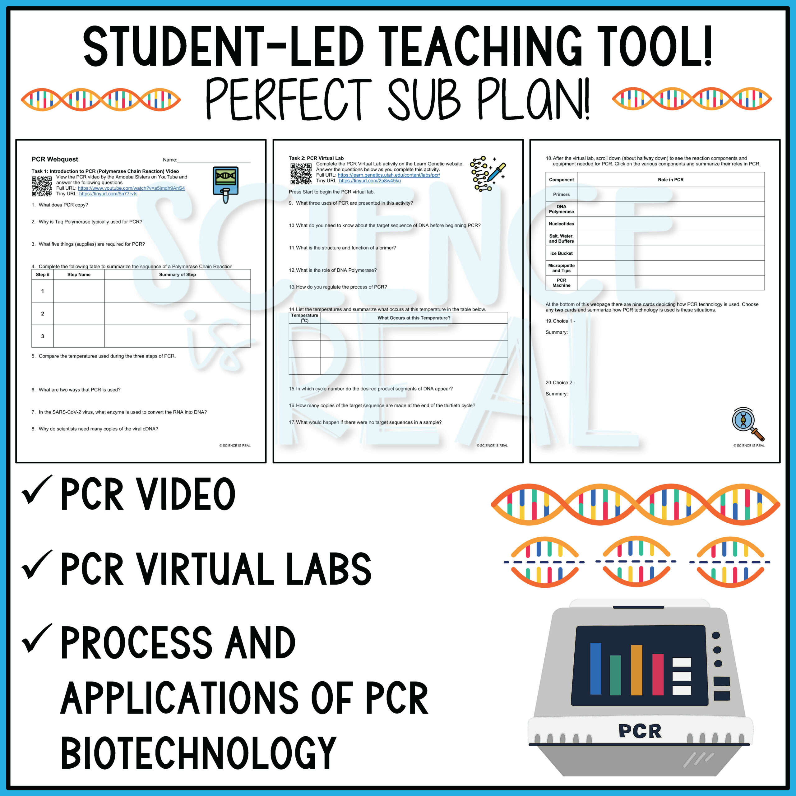 PCR Virtual Lab Biotechnology Webquest - Classful