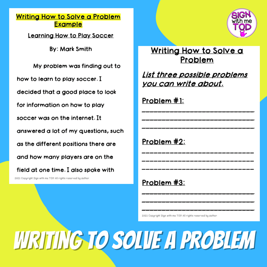 Wrting Problem Writing to Solve a Problem Example and Template - Classful