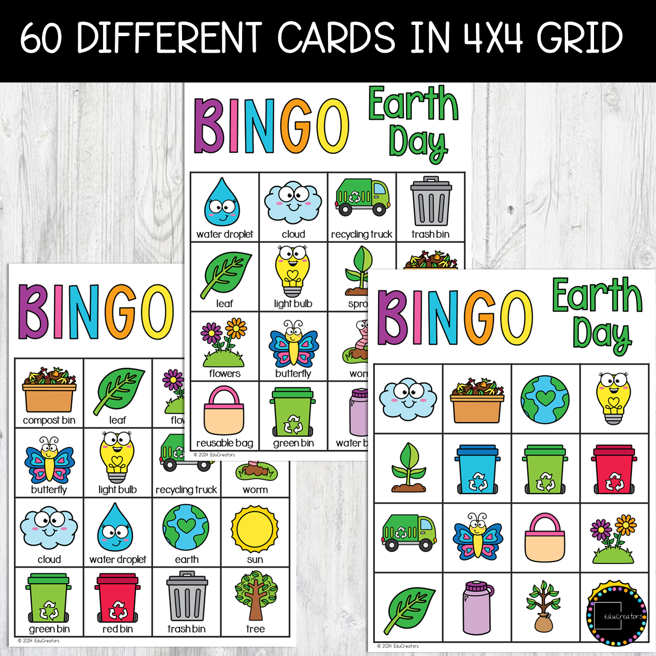 Earth Day Bingo Cards Game Activities - Classful