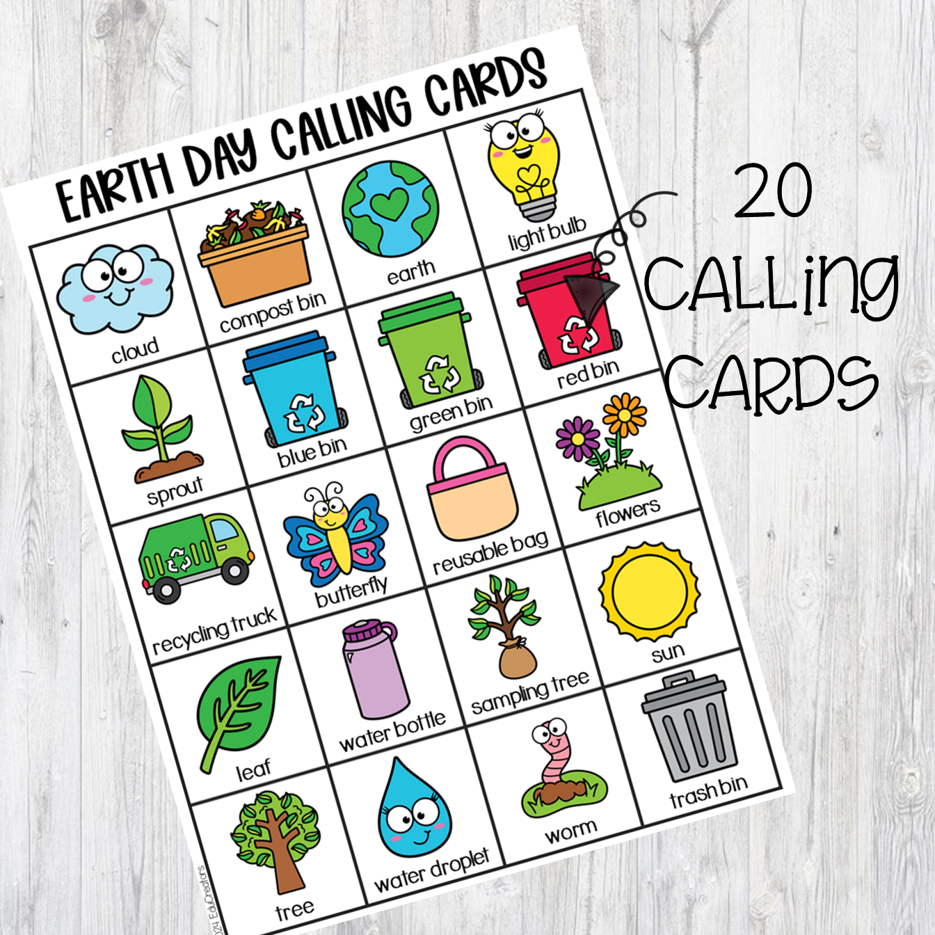 Earth Day Bingo Cards Game Activities - Classful