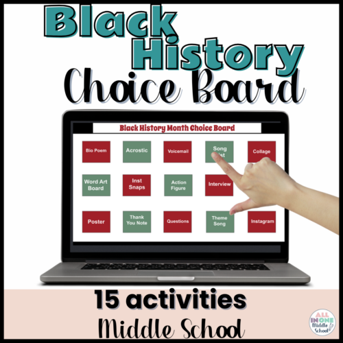 Black History Month Activities for Middle School - Choice Board's featured image