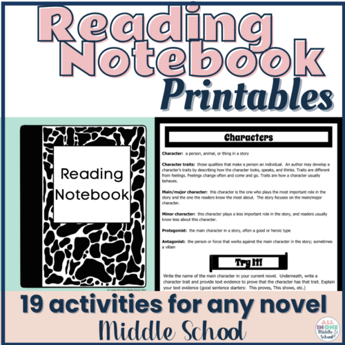 Reading Activities - Interactive Reader's Notebook Printables for Middle School's featured image
