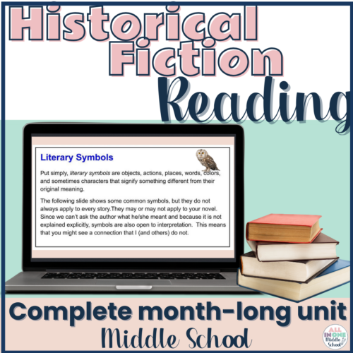 Historical Fiction Reading Lessons, Activities, & Assessment Middle School Unit's featured image
