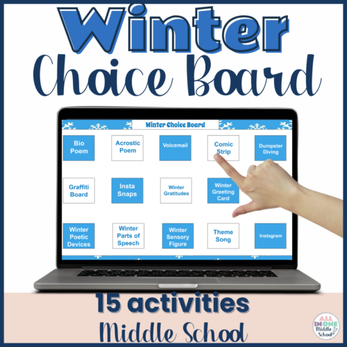 Winter Activities for Middle School - Choice Board's featured image