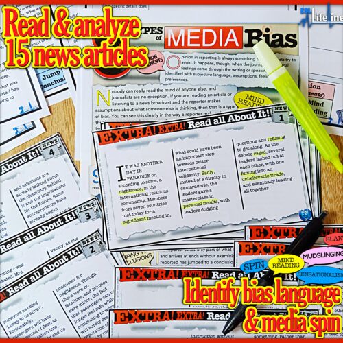 Media Bias News Articles - Fake News & Media Literacy Analysis Activity ...