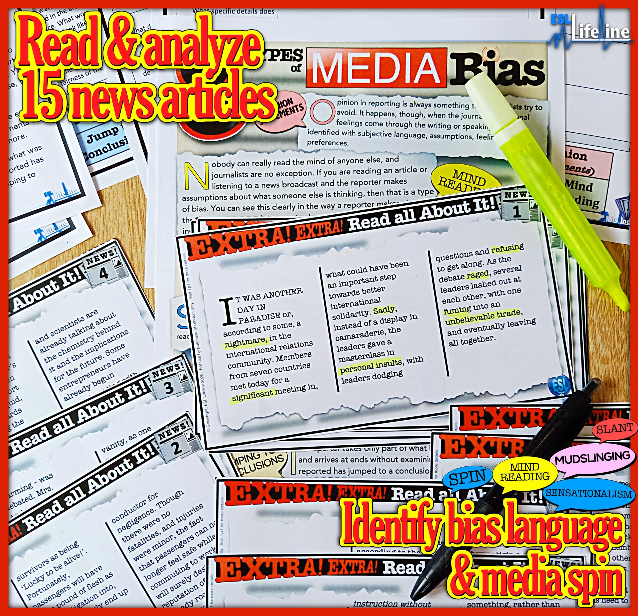 Media Bias News Articles - Fake News & Media Literacy Analysis Activity ...