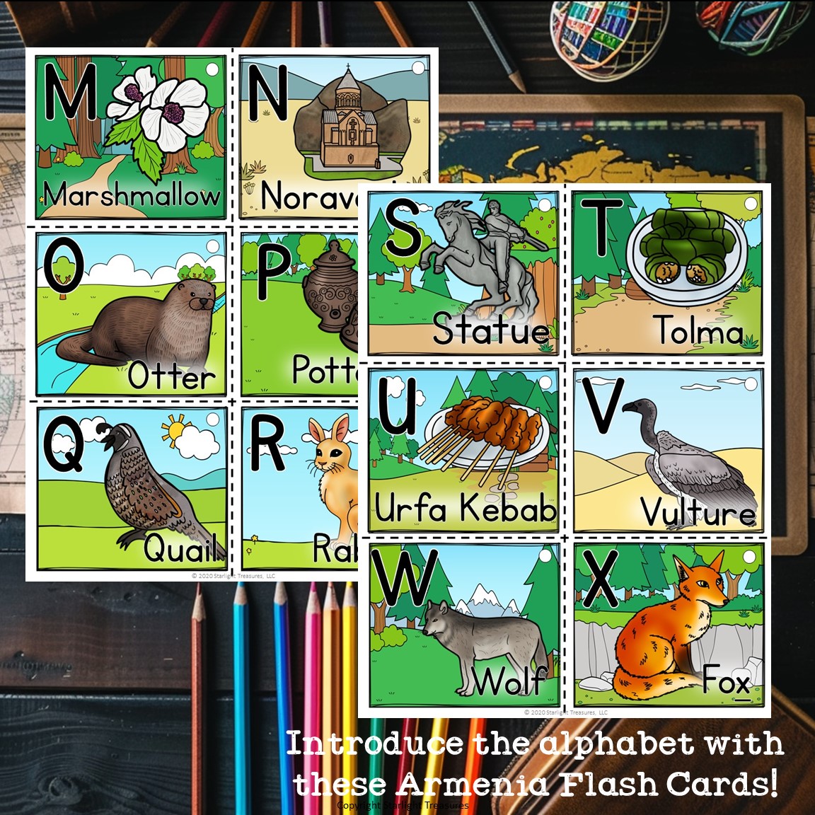 Alphabet Flash Cards for Early Readers - Country of Armenia - Classful