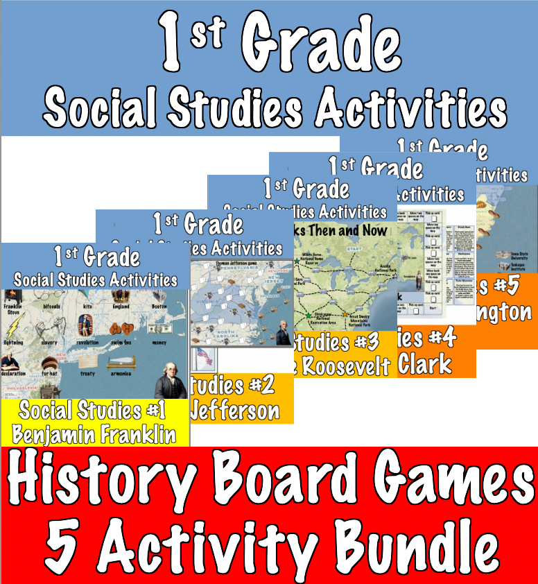 1st Grade Social Studies Game + Activity Bundle (35 pages) - Classful
