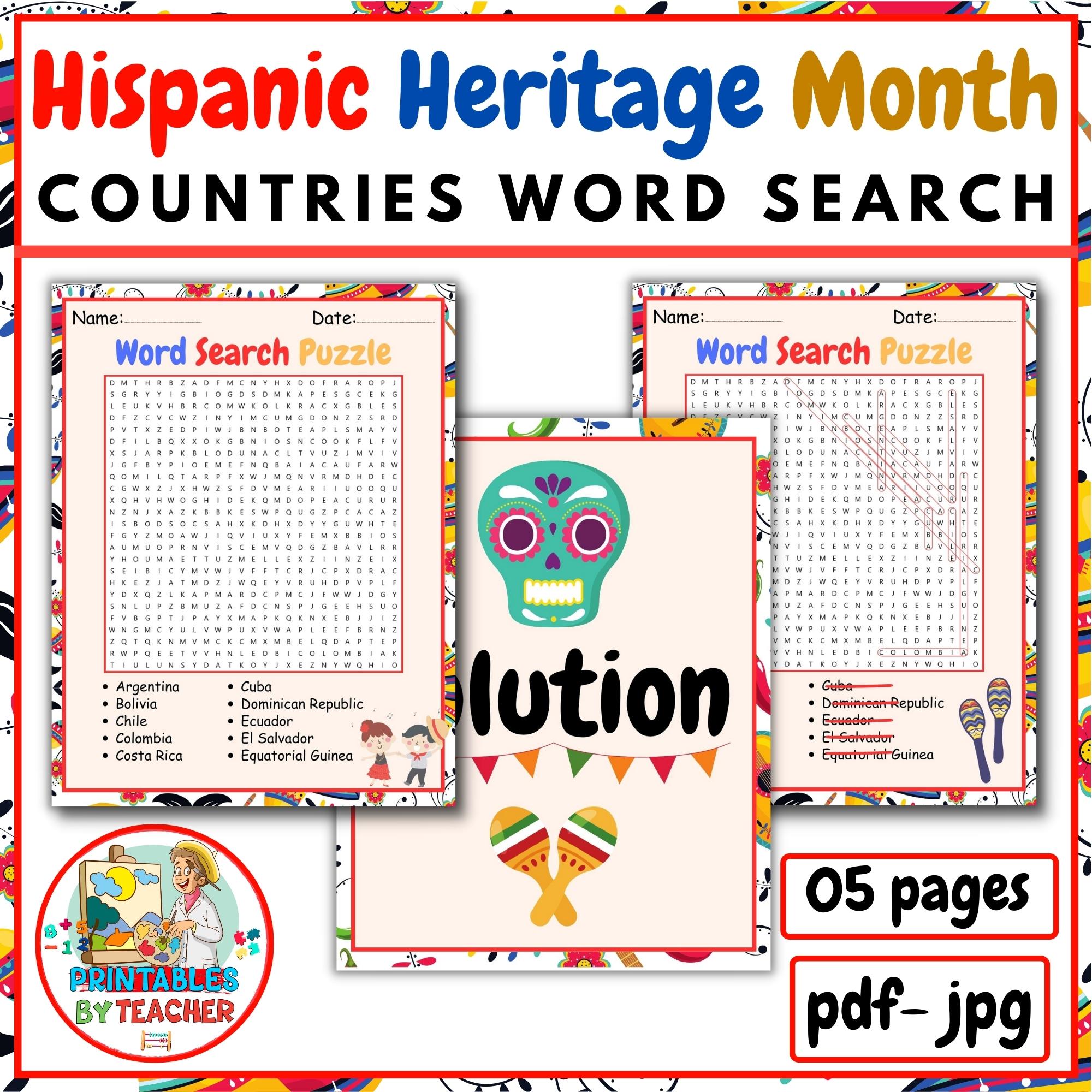 hispanic-countries-word-search-national-hispanic-heritage-month-activities-classful for Countries Word Search Free Printable Hispanic Countries Word Search | National Hispanic Heritage Month Activities - Classful for Countries Word Search Free Printable