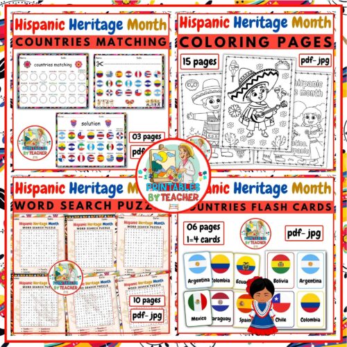 National Hispanic Heritage Month Activities BUNDLE | Hispanic games ...