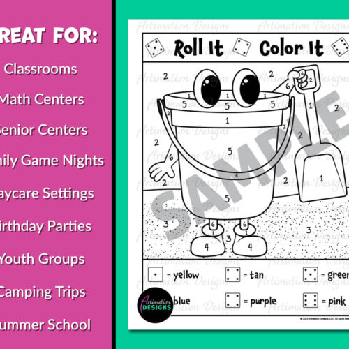 Summer Color by Number | Roll and Color Dice Game | End of Year Math ...