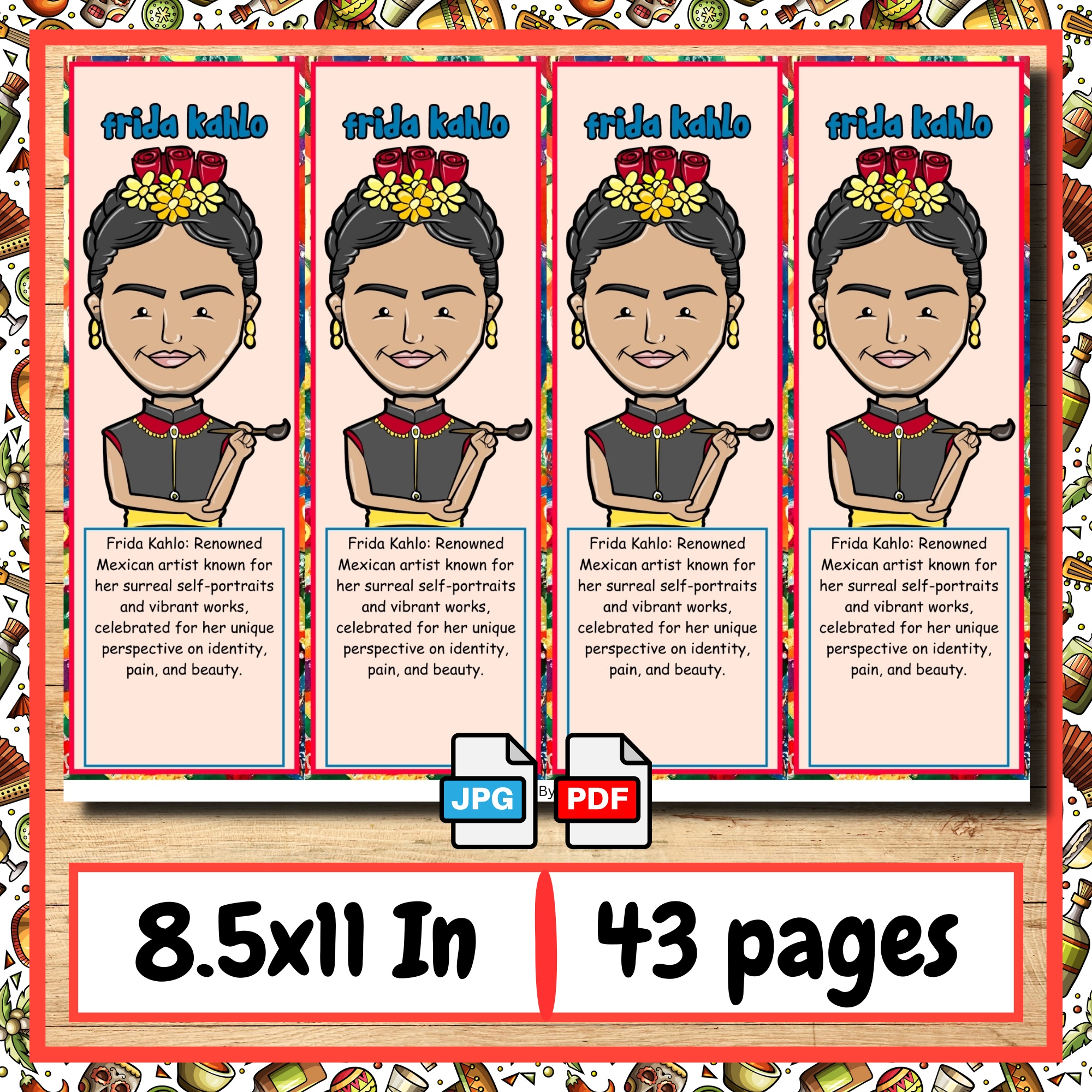 Hispanic Heritage Month biography bookmarks | spanish figures colored ...