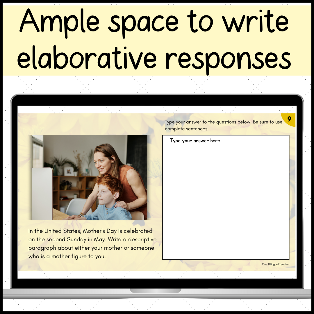 ESL Digital Bell Ringers Writing Prompts with Pictures for May | Middle ...