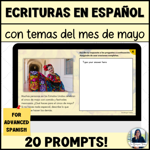 Advanced Spanish 3 & 4 Writing Prompts with Pictures for May | Bell ...