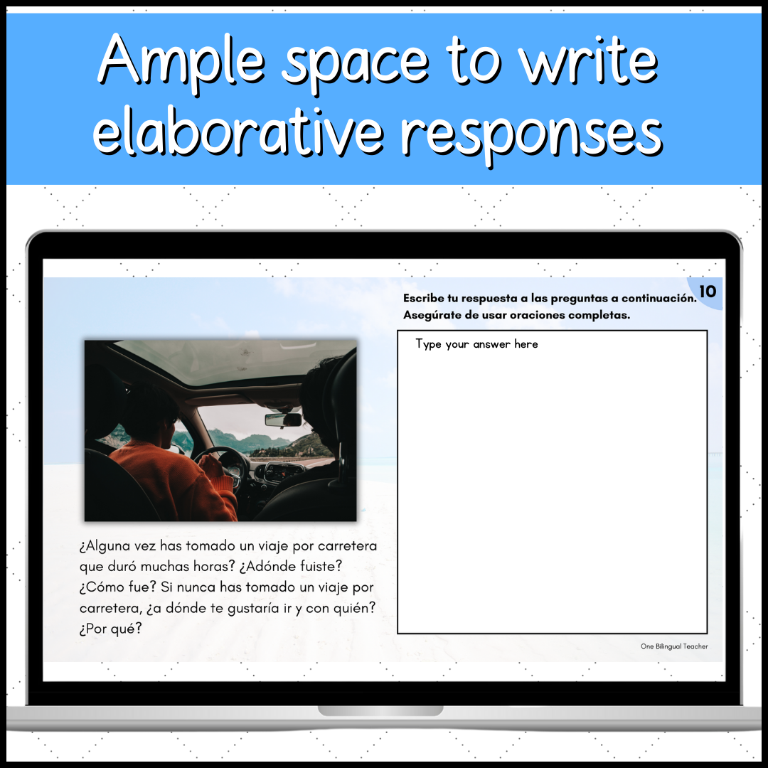 Spanish 3 & 4 Journal Writing Prompts for Summer with Pictures Bell ...