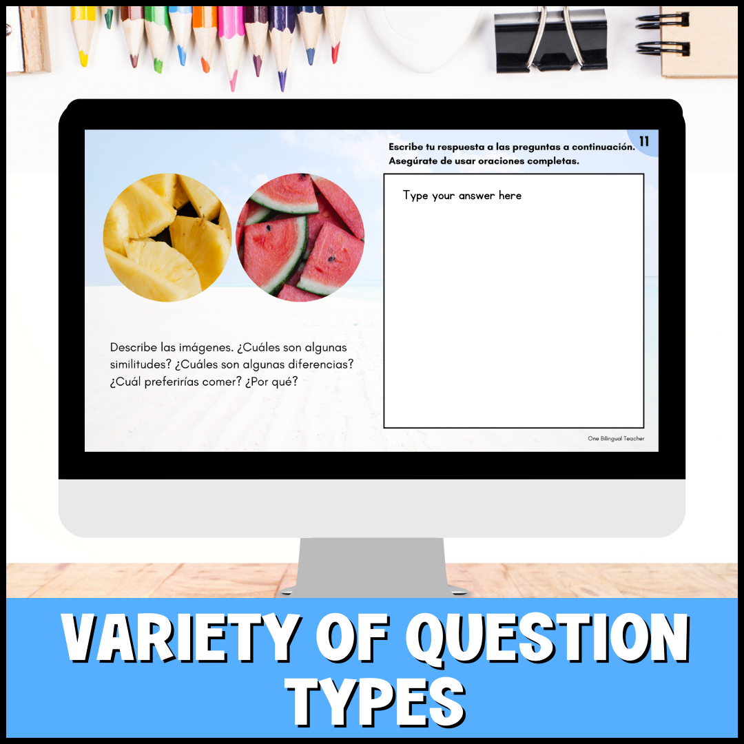 Spanish 3 & 4 Journal Writing Prompts for Summer with Pictures Bell ...