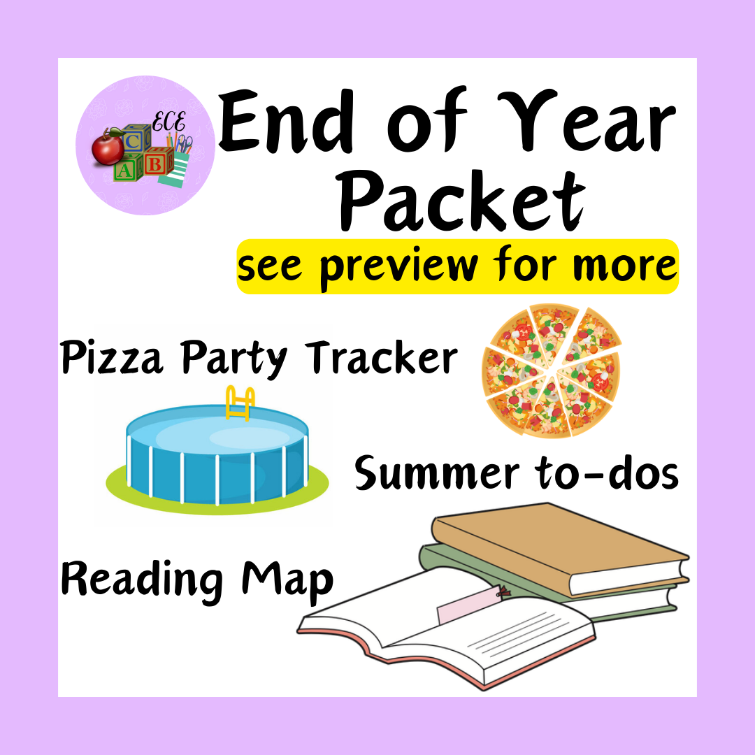 End of School Year Packet- Pizza Party Tracker, Summer To-Dos, Reading ...