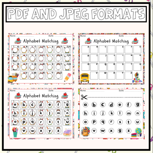 Alphabet Matching pages for Back to School- Kindergarten & 1st Grade ...