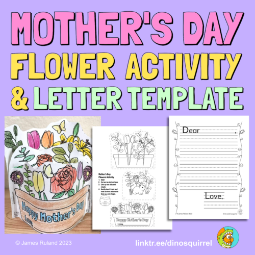 MOTHERS DAY Paper Flower Craft - Activity and Letter Template - NO PREP ...