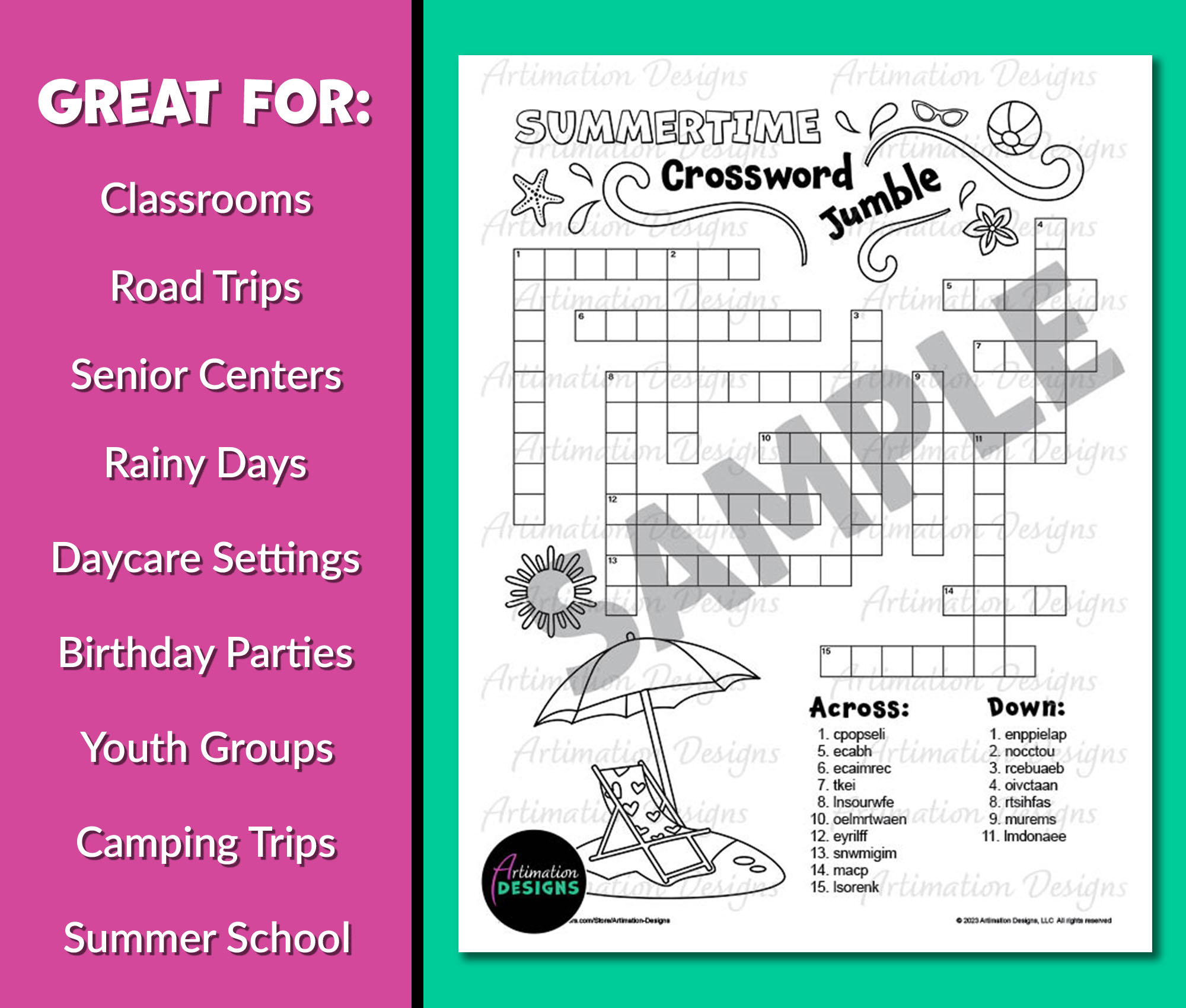 Summer Crossword Puzzle | Word Scramble | Printable Word Jumble Game - Classful summer-crossword-puzzle-word-scramble-printable-word-jumble-game-classful