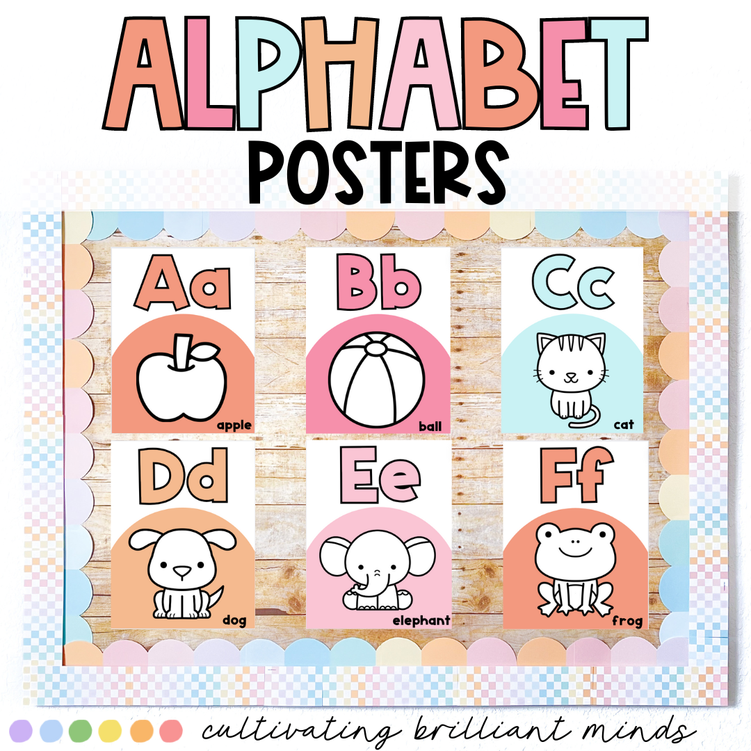 Alphabet Posters Under the Sea Ocean Classroom Decor Set 6 - Classful