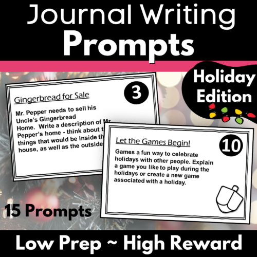 Journal Writing Task Cards | Holiday Writing Prompts - Classful