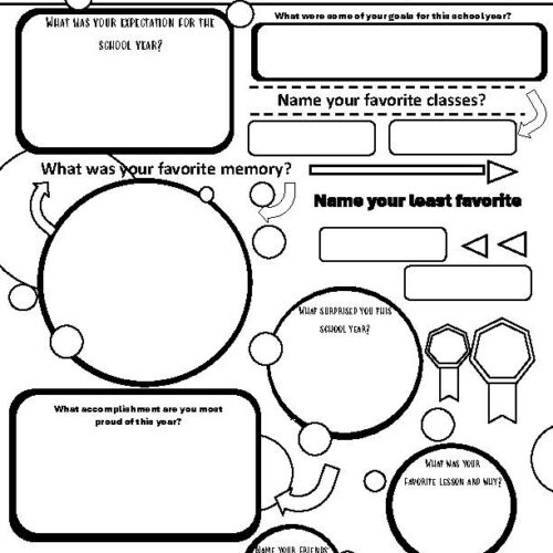 End of the year Reflection and worksheets - Classful
