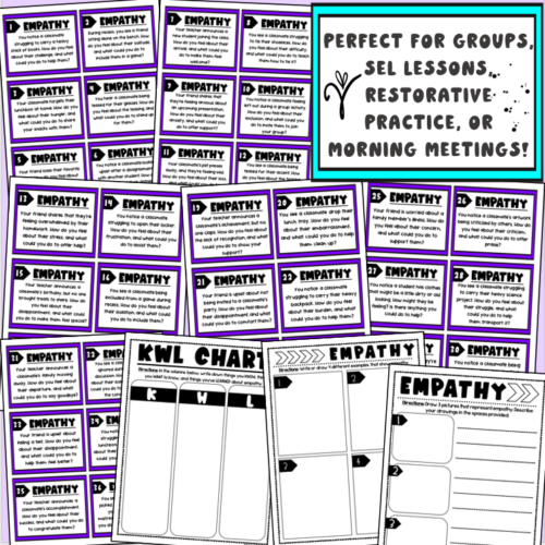 Social Emotional Learning Task Cards Prompts & Activities Empathy ...