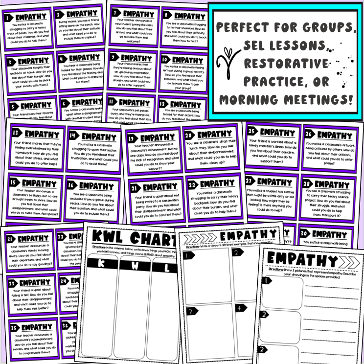 Social Emotional Learning Task Cards Prompts & Activities Empathy ...