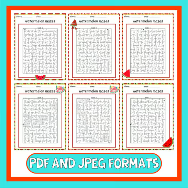 Fruits Summer Activities Watermelon Mazes For Kids Summer Games For fruits-summer-activities-watermelon-mazes-for-kids-summer-games-for