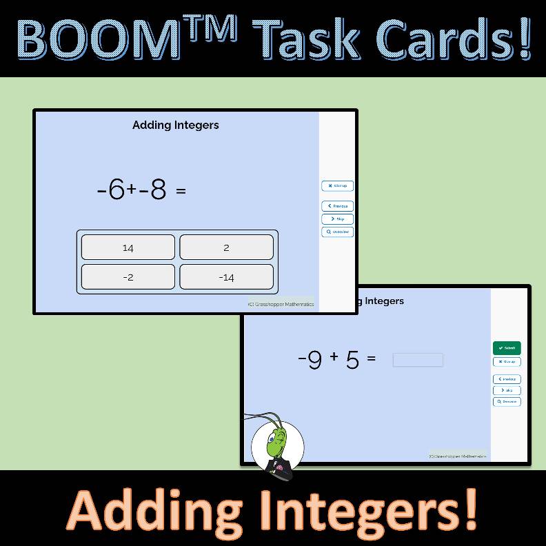 Adding Integers Pre Algebra Digital BOOM Task Cards - Classful