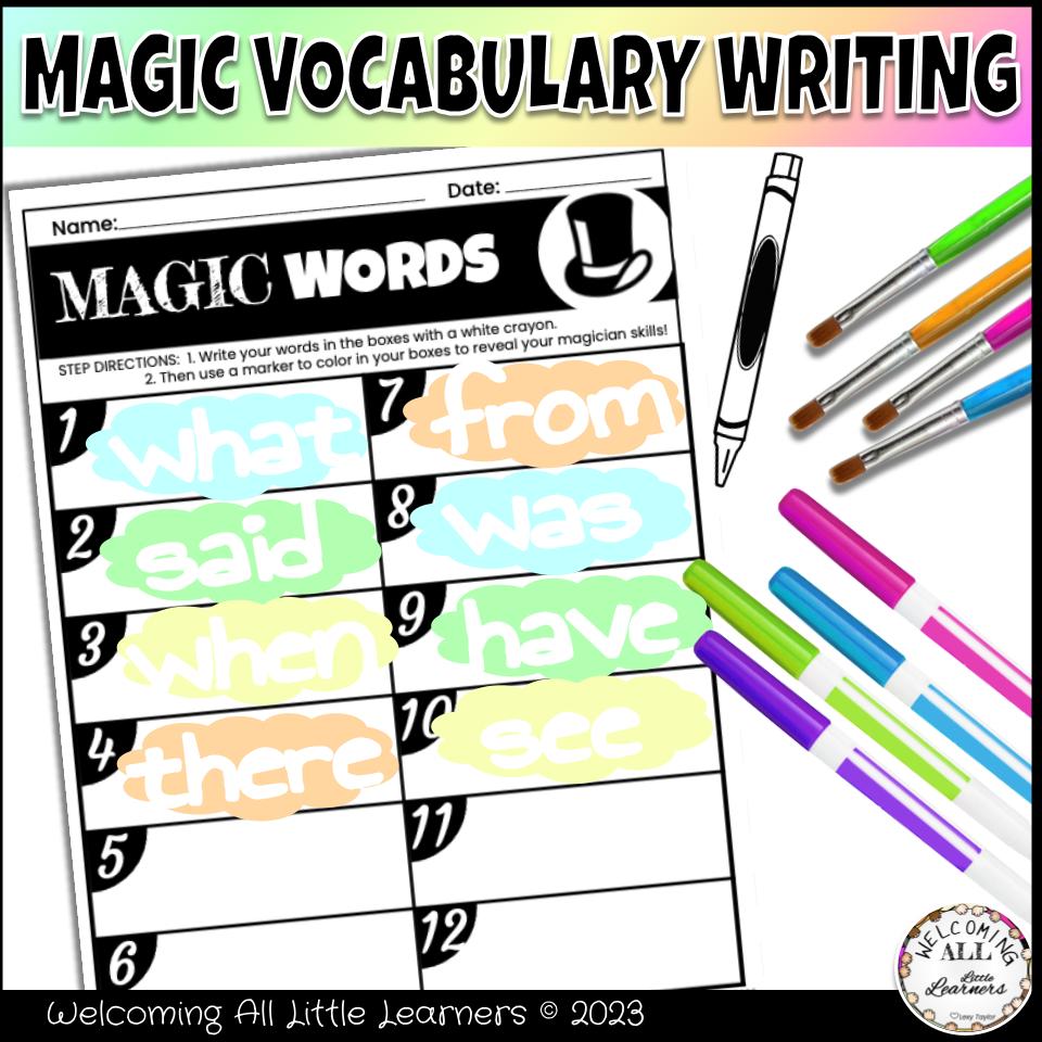 Printable Magic Word Writing Activity Set- CVC, Vocabulary, Name ...