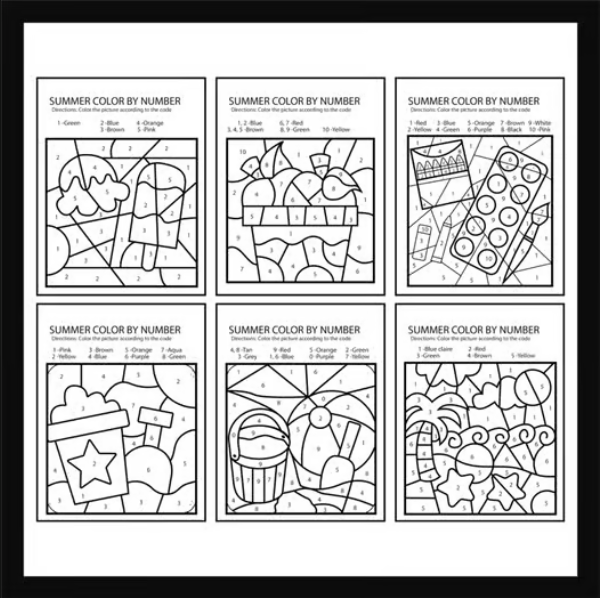 Summer activities- back to school color by number worksheets for kids ...